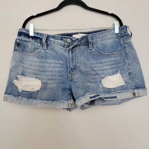 KanCan Blue Distressed Jean Shorts